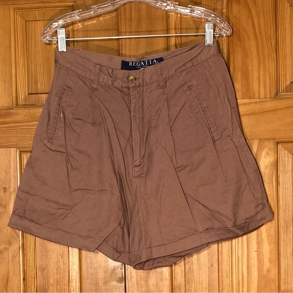NWOT Regatta Vintage 80s 90s Pleated Shorts Flat Panel High Rise Brown Size 12
